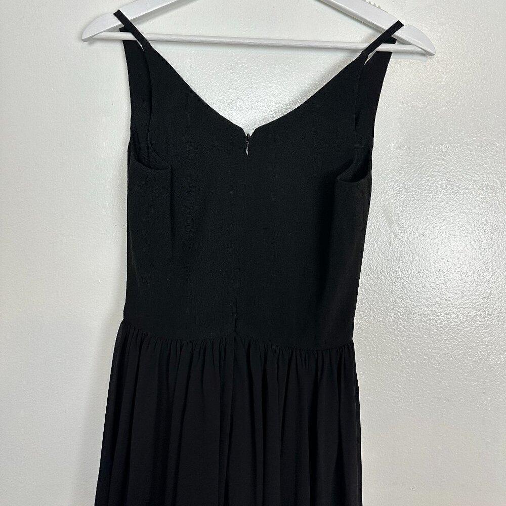 DRESS THE POPULATION Alicia Mixed Media Midi Dress in Black Size Small - Picture 8 of 10